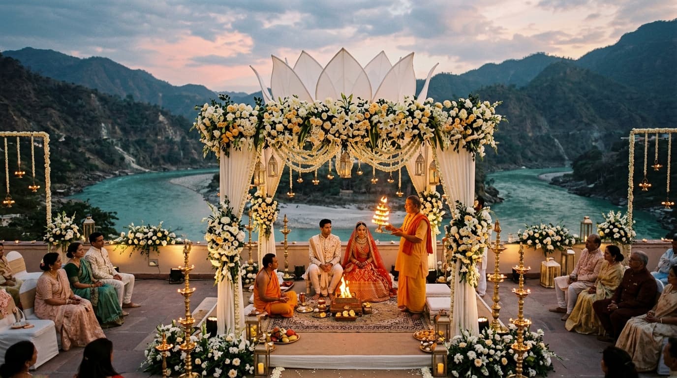 Rishikesh luxury wedding setting